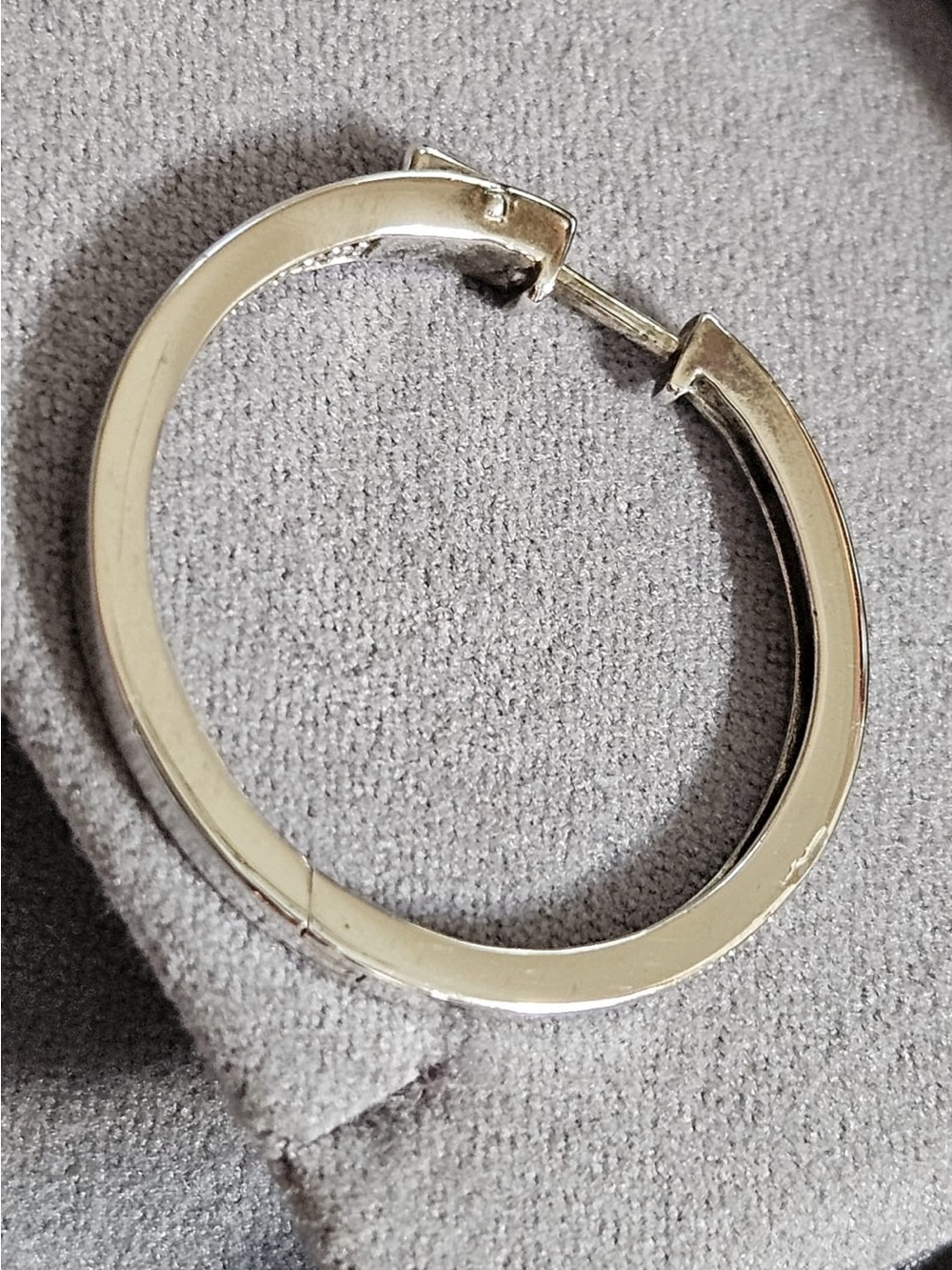 Silver Pavé Hoop Earrings with Clear Stones - Women's Jewelry, has original box